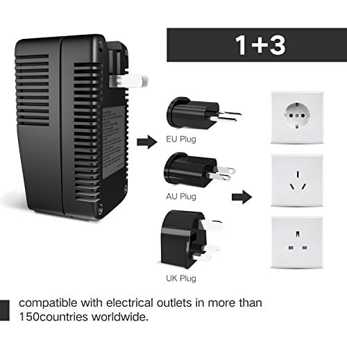 International Power Adapters Universal World Voltage Converter Set Down 220V to 110V for US to UK AU EU Worldwide Plug Over 200 Countries TryAce 2019 Upgraded All-in One 2000W Travel Adapter